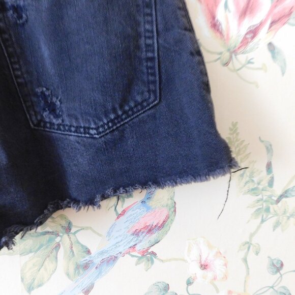 🦌 Abercrombie & Fitch Distressed Ripped Black Shorts - Picture 12 of 14